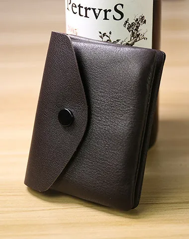 Cute Women Pink Leather Mini Billfold Wallet Handmade Coin Wallets Slim Change Wallets For Women