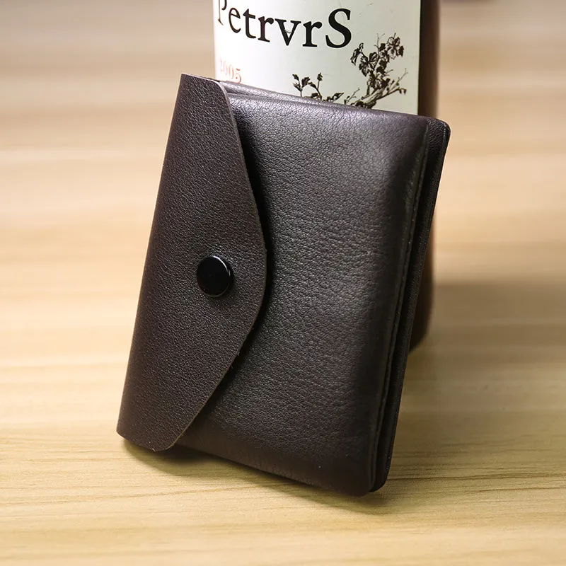 Cute Women Pink Leather Mini Billfold Wallet Handmade Coin Wallets Slim Change Wallets For Women