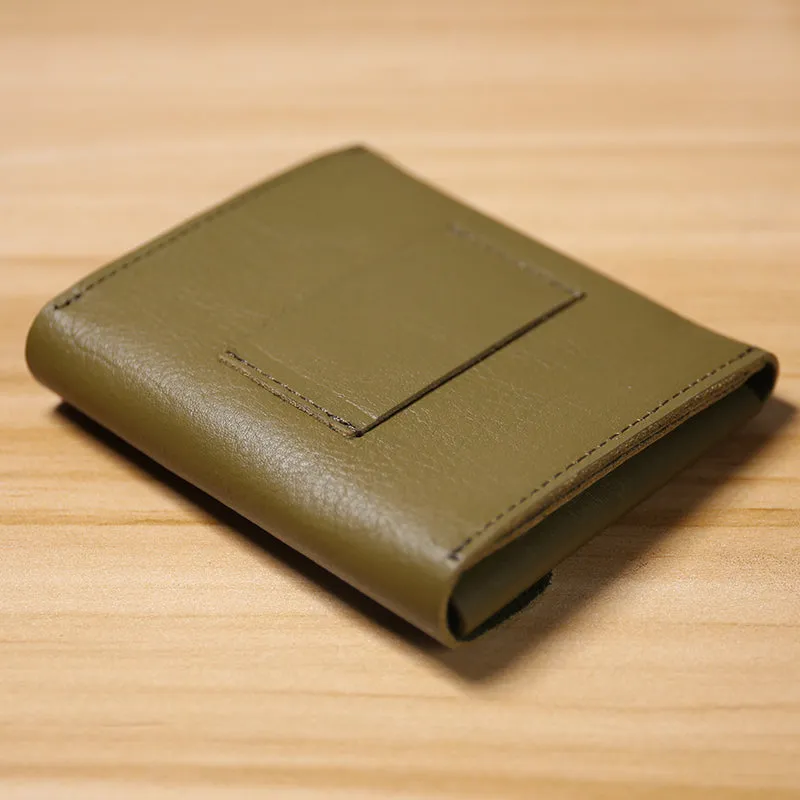Cute Women Tan Leather Billfold Card Wallet Coin Wallets Mini Change Wallets For Women