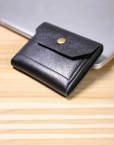 Cute Women Tan Leather Billfold Card Wallet Coin Wallets Mini Change Wallets For Women