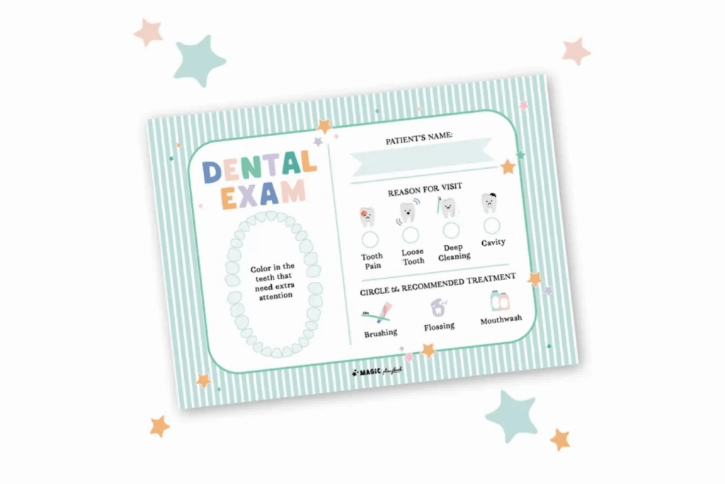 Dentist Pretend Play Notepad
