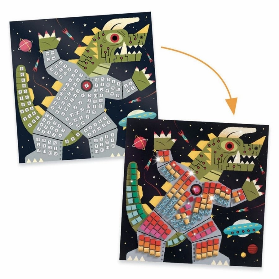 Djeco - Space Battle Mosaic Craft Kit