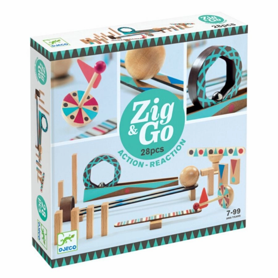 Djeco - Zig & Go Action Reaction 28 piece set