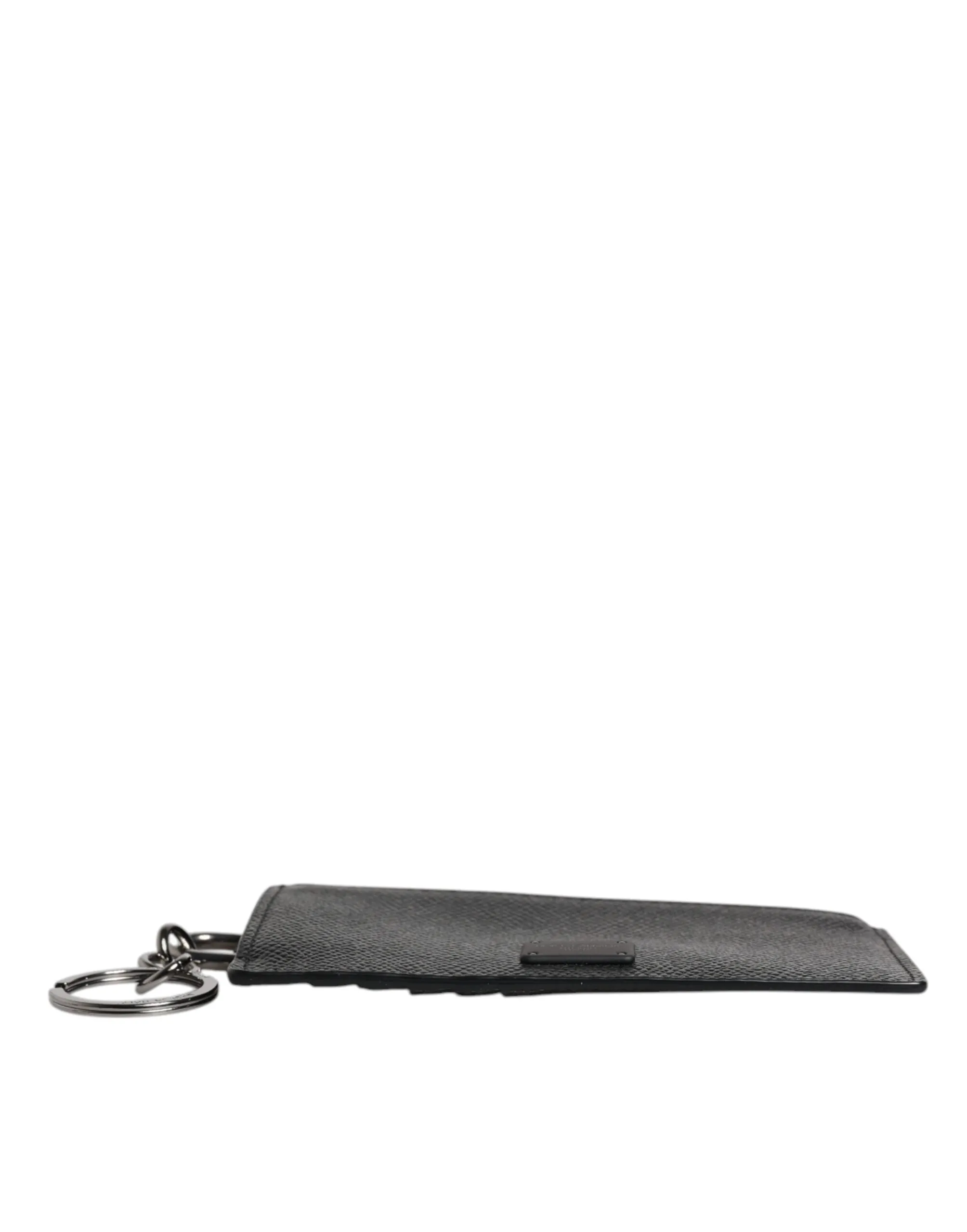 Dolce & Gabbana Black Calfskin Leather DG Logo Card Holder Wallet