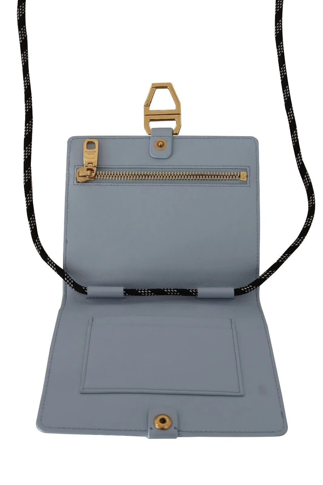 Dolce & Gabbana Elegant Light Blue Leather Bifold Wallet