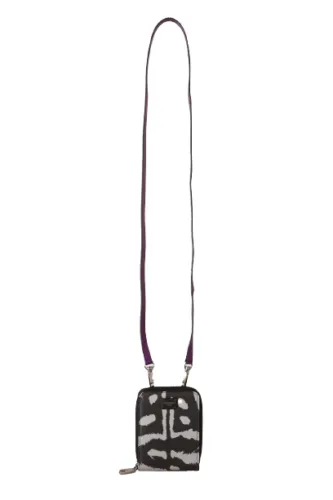 Dolce & Gabbana Elegant Purple Leather Bifold Wallet with Strap