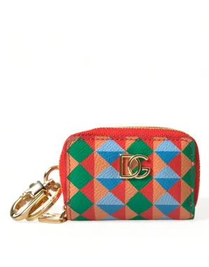 Dolce & Gabbana Multicolor Dauphine Leather DG Logo Coin Purse Wallet