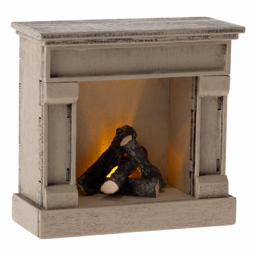 Dollhouse Off-White Vintage Fireplace