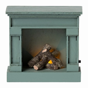 Dollhouse Vintage Blue Fireplace
