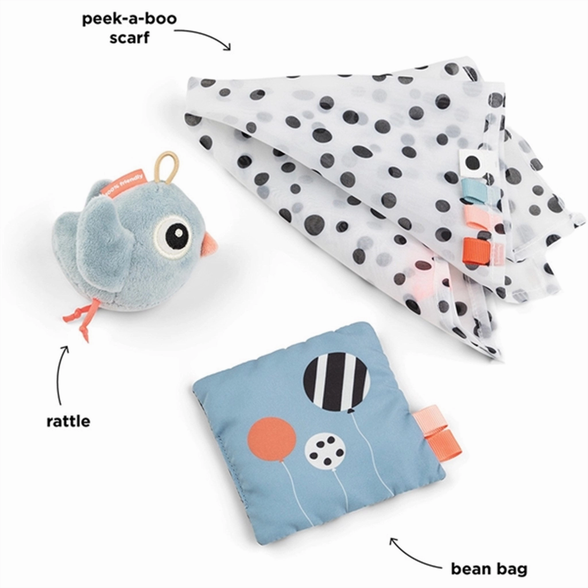 Done by Deer Tiny Sensory Toy Set Birdee Blue