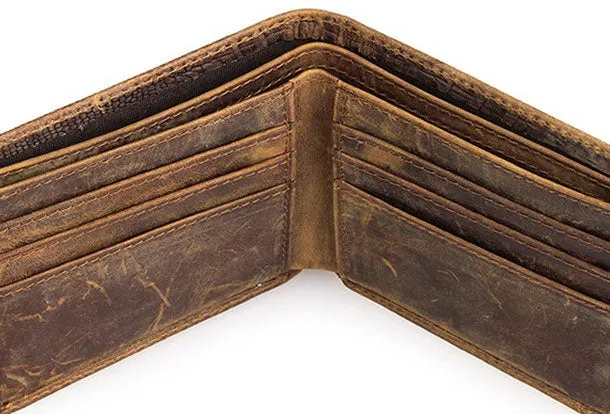 Dragon Genuine Leather Mens Wallet  Alligator Pattern Cool billfold Slim Bifold Wallet Card Wallet Purse for Mens