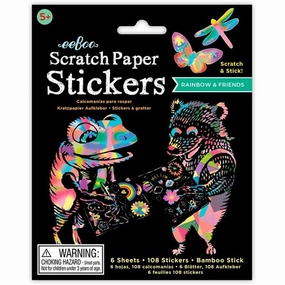 Eeboo Scratch Art Stickers - Rainbow and Friends
