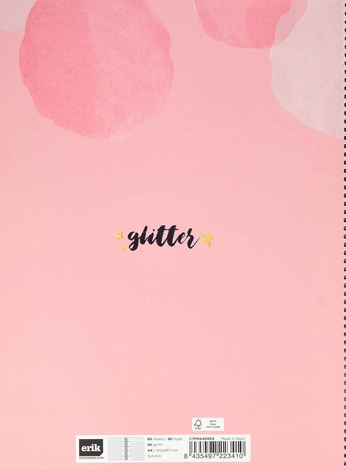 Erik Grupo Notebook A4, Microperforated, Glitter Gold Dreams
