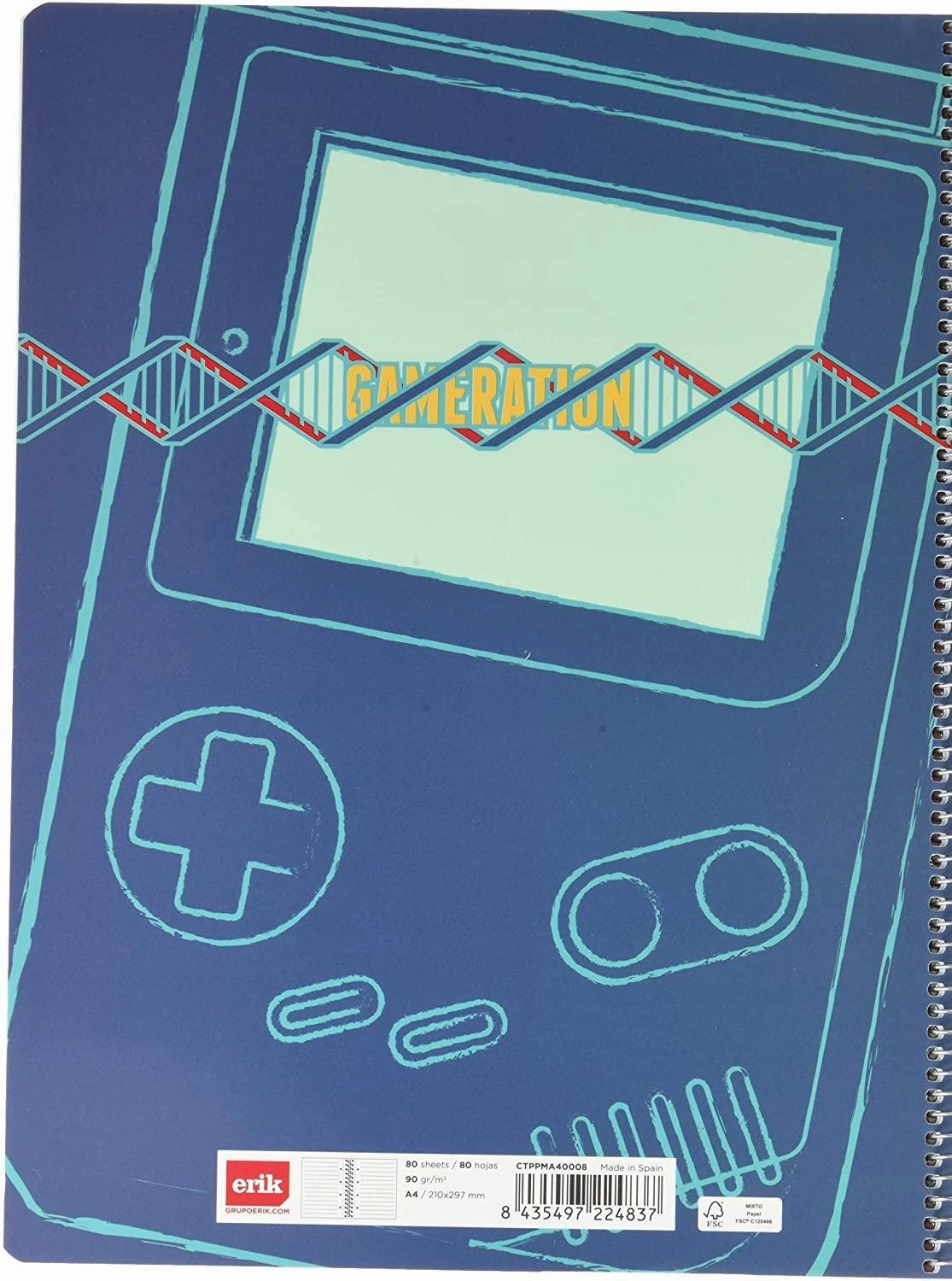 Erik Grupo Spiral Notebook A4, Gamer New Collection