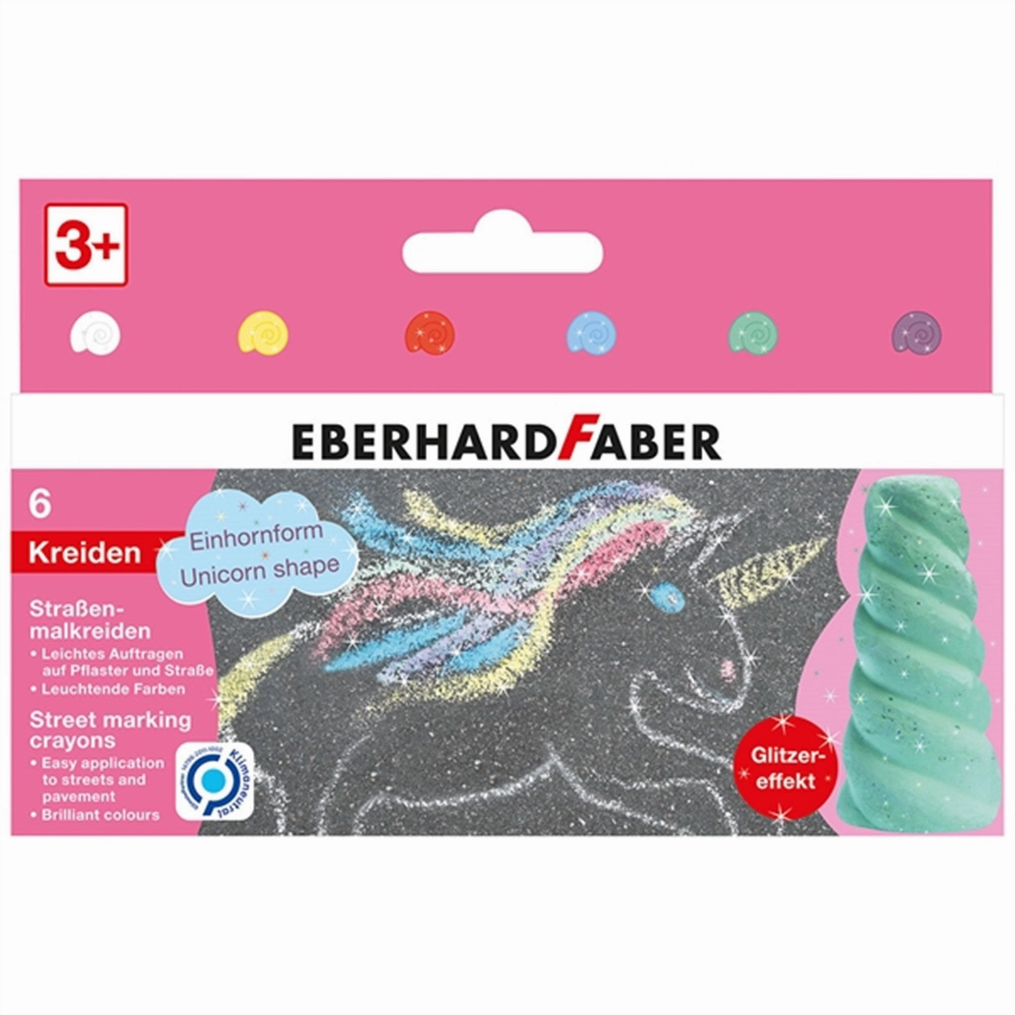 Faber-Castell EFA Street Chalk 6 pcs Unicorn Glitter