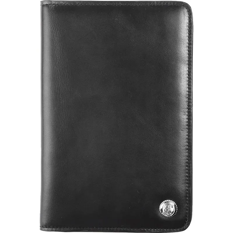 Fashion Leather Men's Black Bifold Long Wallet Passport Wallet Travel Wallet For Men
