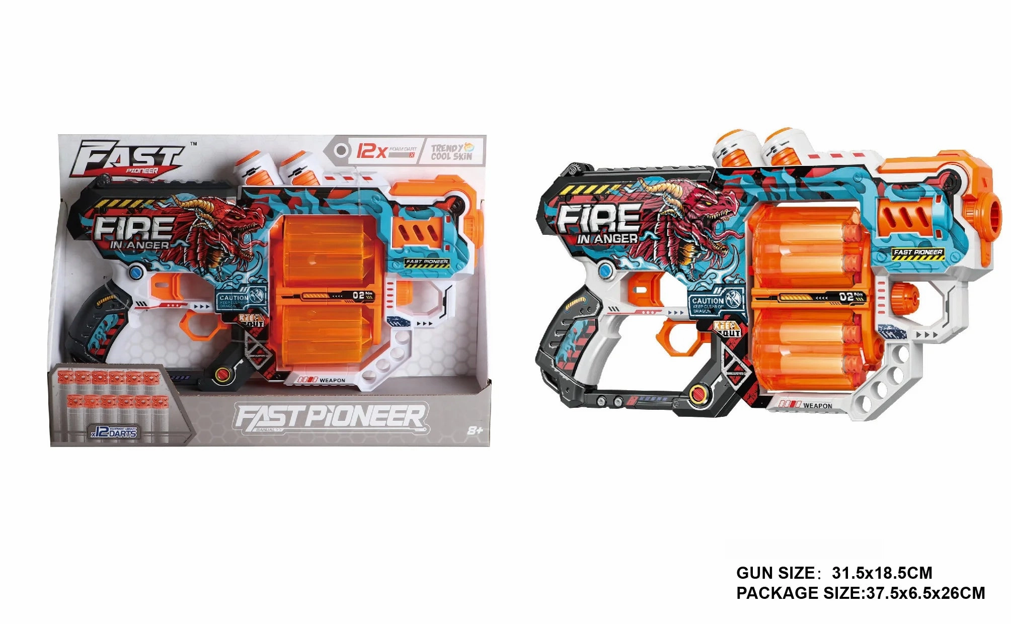 Fast Pioneer Manual Soft Bullet Toy Gun with 12pcs Bullets