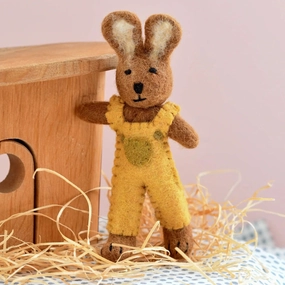 Felt Brown Rabbit- Yellow