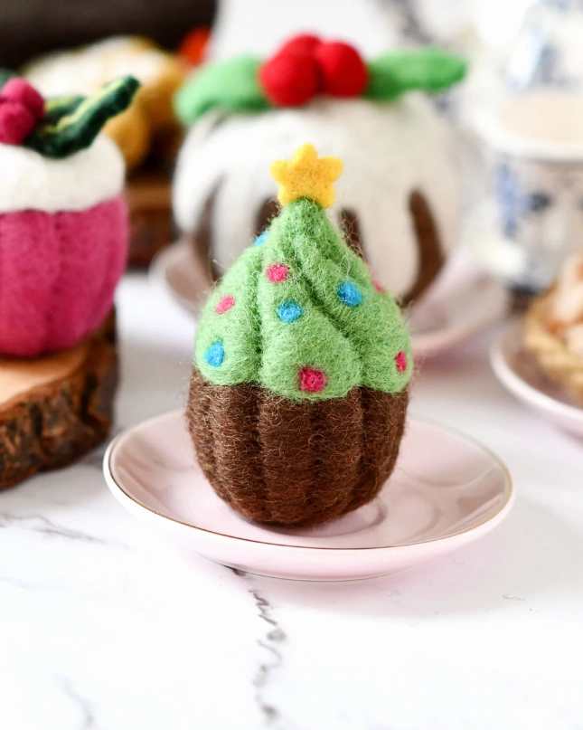 Felt Cupcake, Christmas Tree