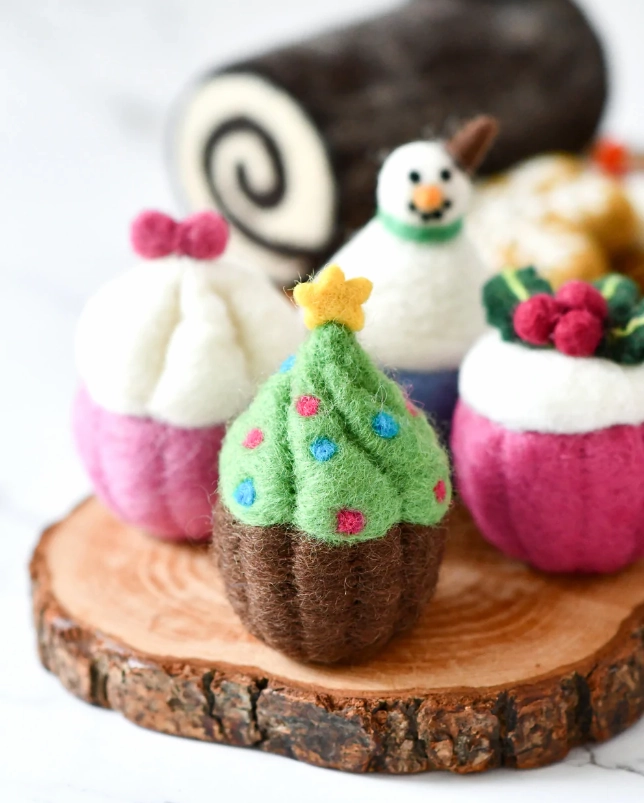 Felt Cupcake, Christmas Tree