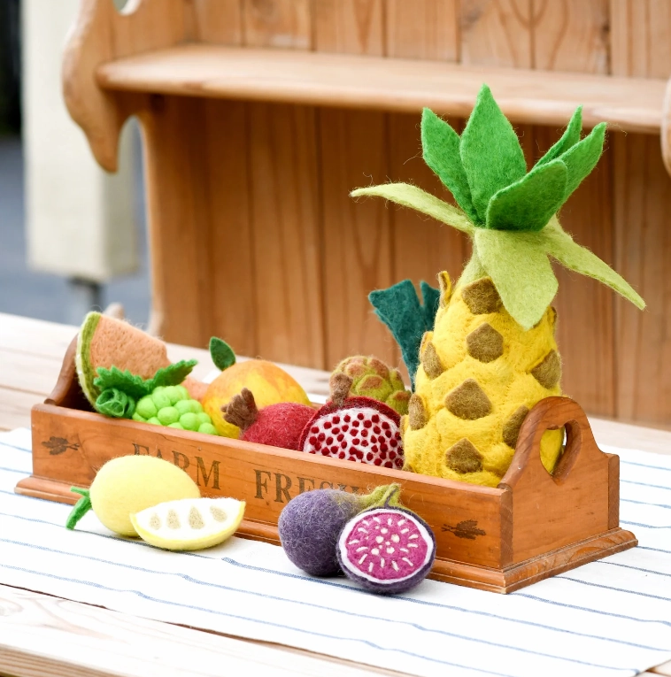Felt Fruits and Vegetables, Set D, 12 pcs