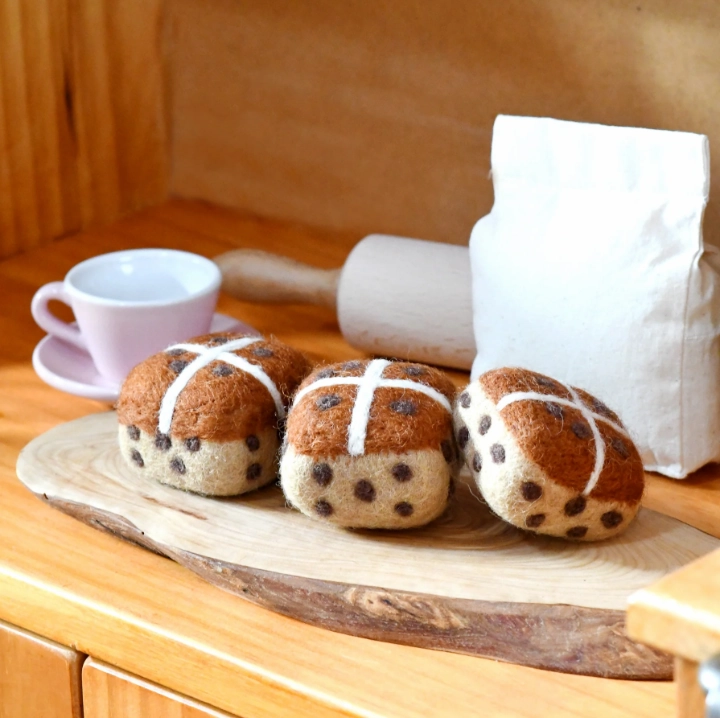 Felt Hot Cross Buns, Set of 3