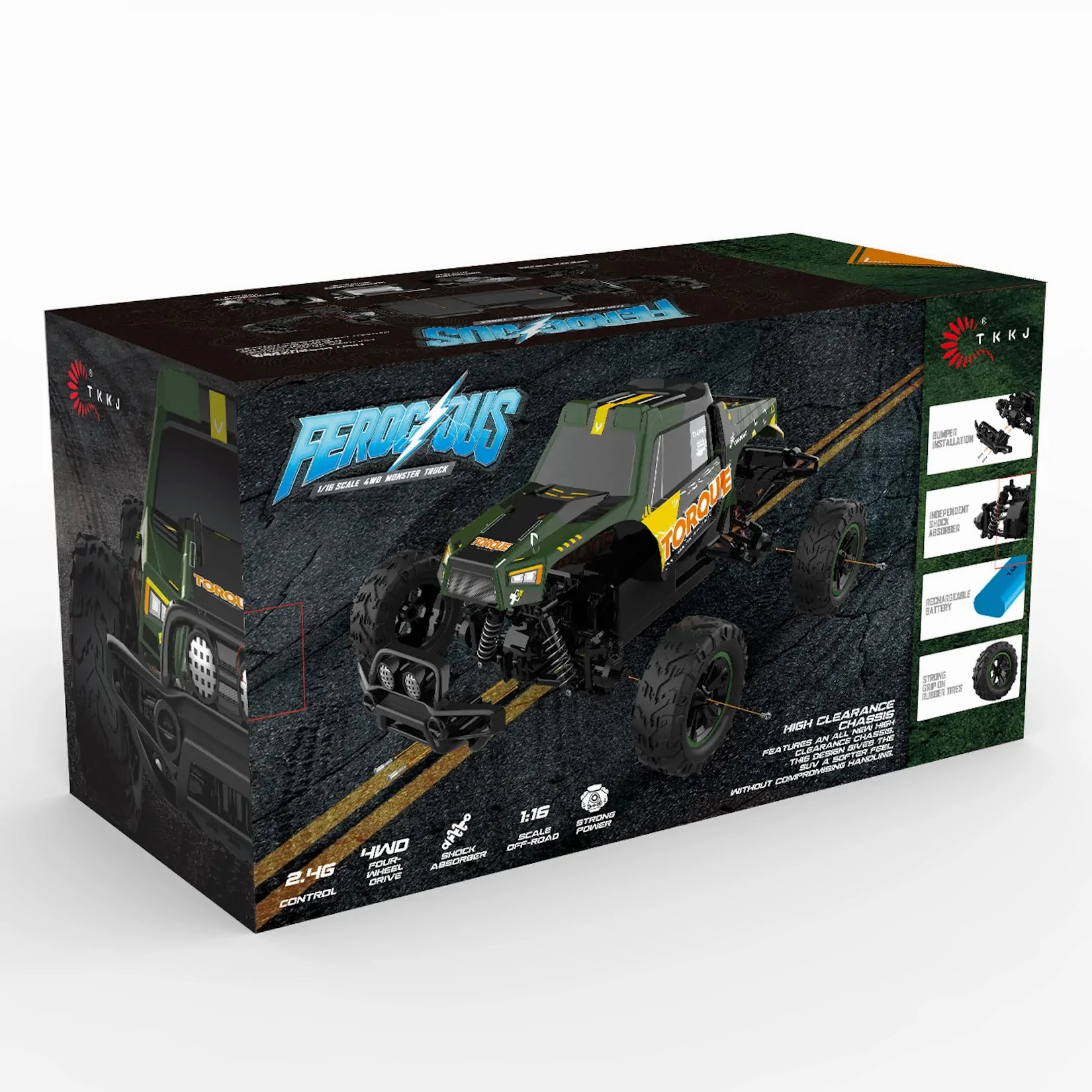FEROCIOUS RC Remote Controlled Four-Wheel Drive Monster Truck