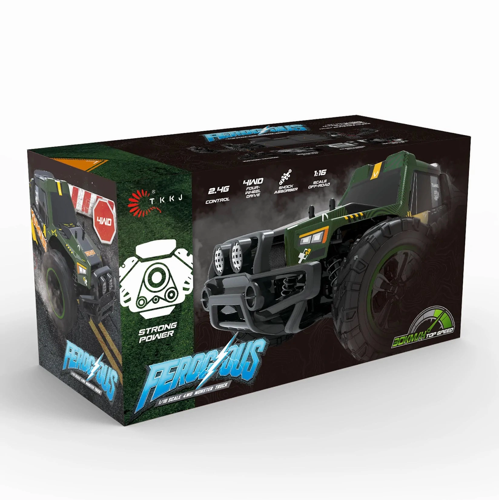 FEROCIOUS RC Remote Controlled Four-Wheel Drive Monster Truck