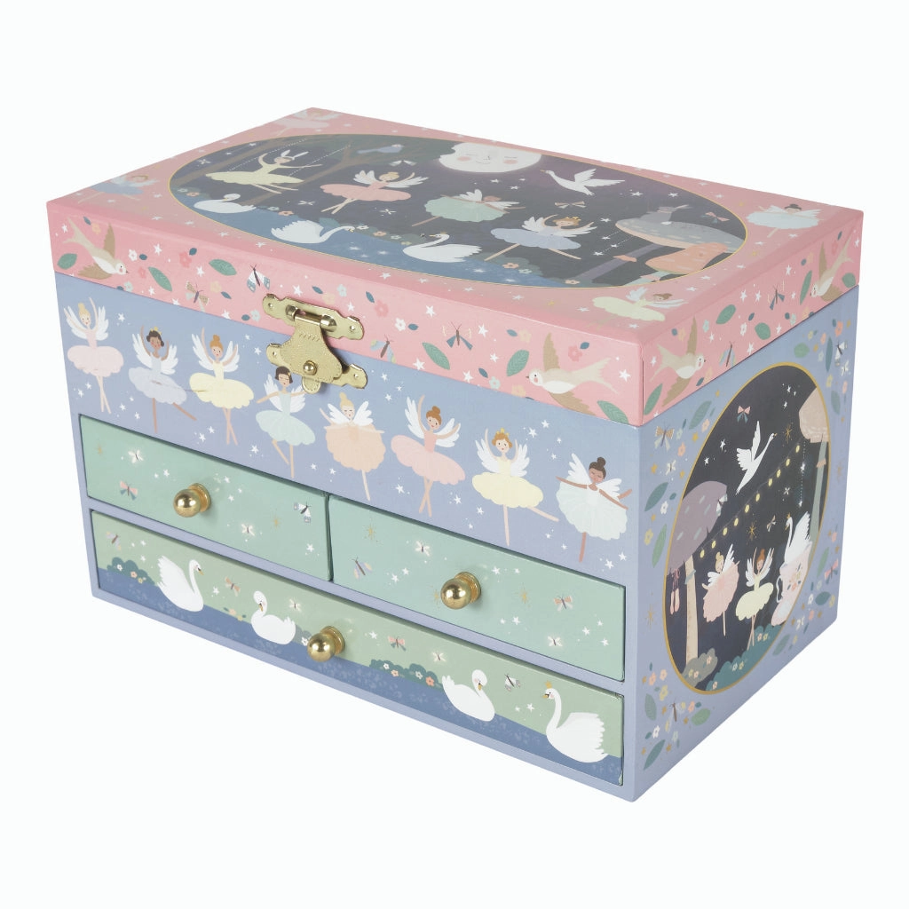 Floss & Rock Musical Jewellery Box with 3 Drawers - Enchanted