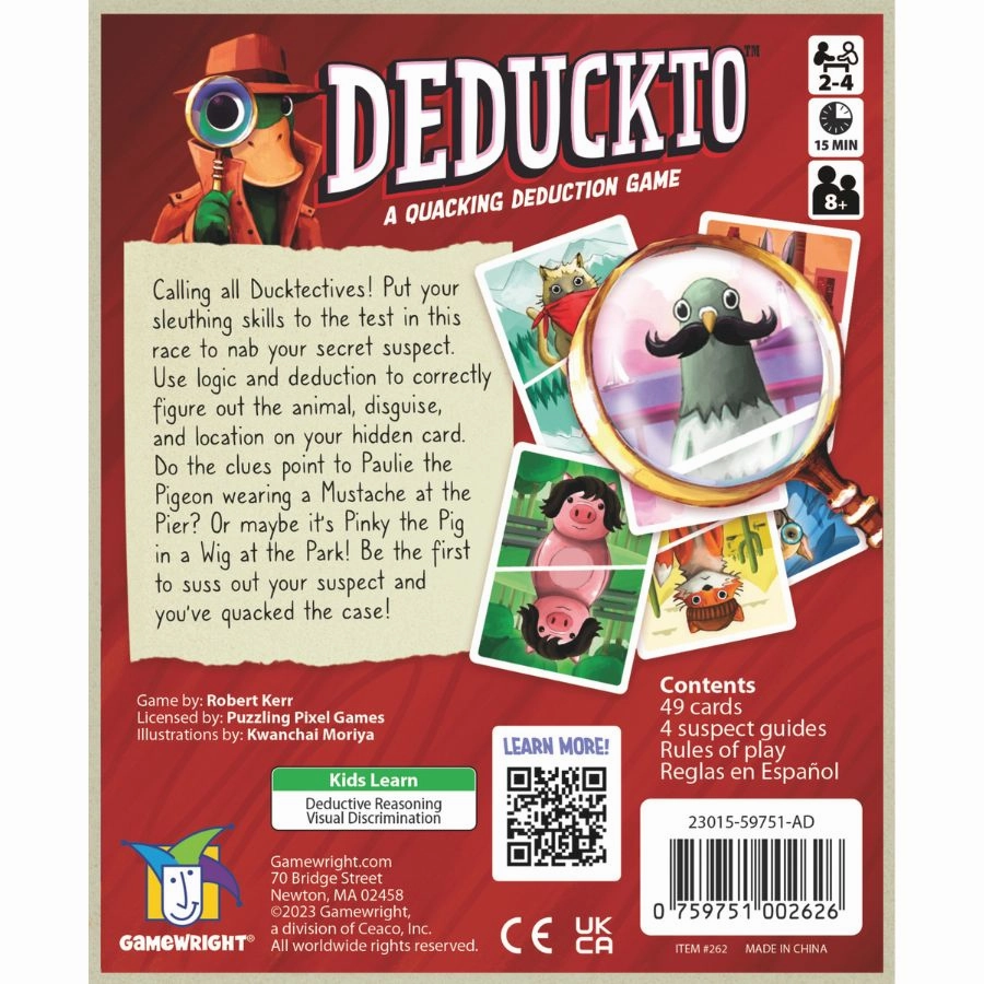 Gamewright - Deduckto A Quacking Deduction Game for Kids