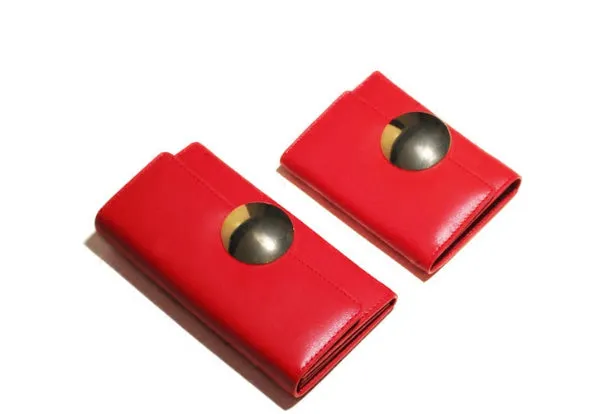 Genuine leather Bifold Cute billfold clutch purse long wallet purse clutch women