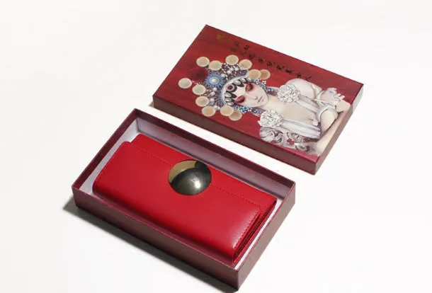 Genuine leather Bifold Cute billfold clutch purse long wallet purse clutch women