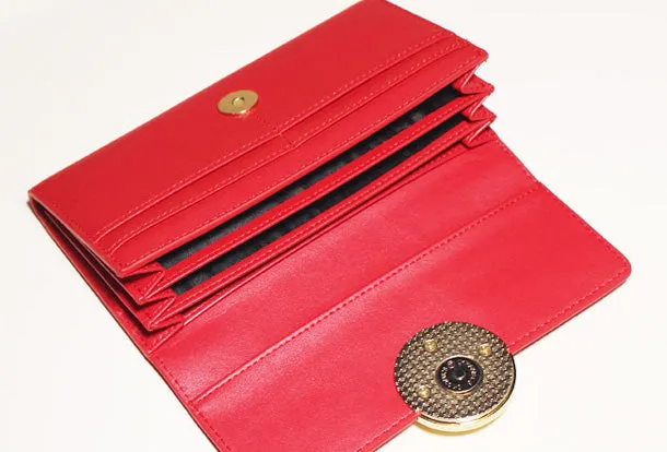 Genuine leather Bifold Cute billfold clutch purse long wallet purse clutch women