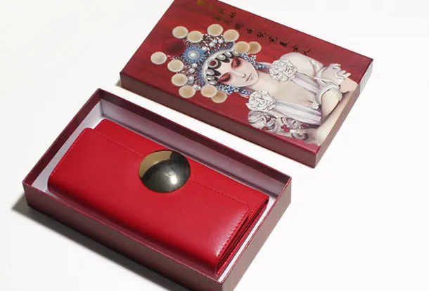 Genuine leather Bifold Cute billfold clutch purse long wallet purse clutch women