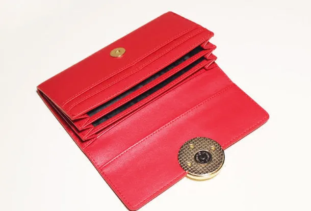 Genuine leather Bifold Cute billfold clutch purse long wallet purse clutch women