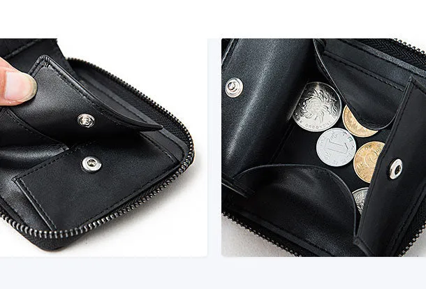 Genuine Leather billfold Diamond wallet purse women vintage Zipper small wallet