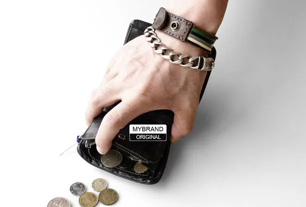 Genuine leather billfold wallet leather men billfold vintage wallet for men