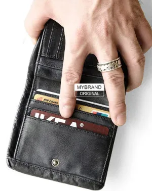 Genuine leather billfold wallet leather men billfold vintage wallet for men