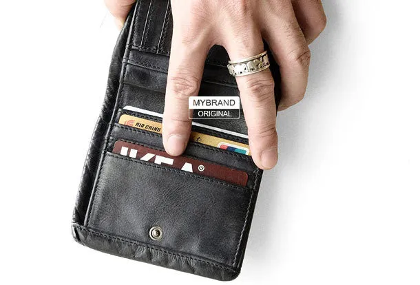 Genuine leather billfold wallet leather men billfold vintage wallet for men