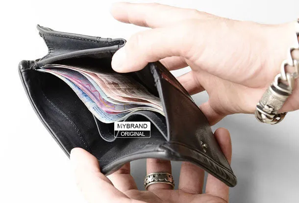 Genuine leather billfold wallet leather men billfold vintage wallet for men