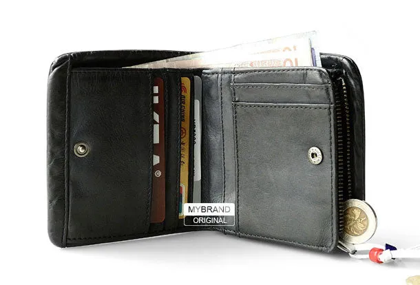 Genuine leather billfold wallet leather men billfold vintage wallet for men