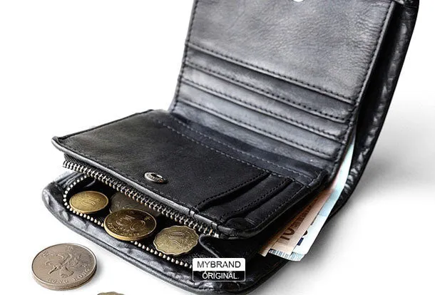 Genuine leather billfold wallet leather men billfold vintage wallet for men