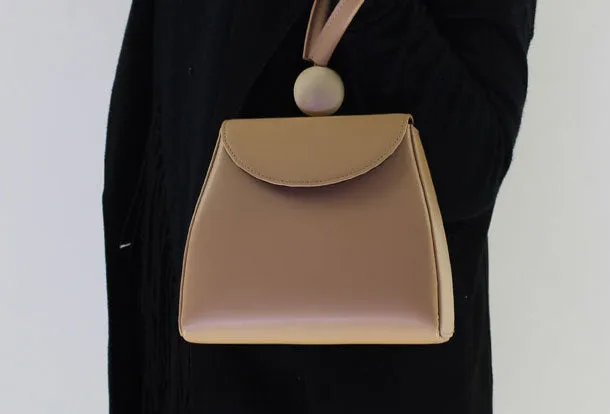 Genuine leather clutch handbag beige clutch purse Wristlet bag women