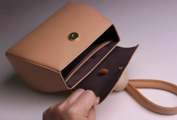 Genuine leather clutch handbag beige clutch purse Wristlet bag women