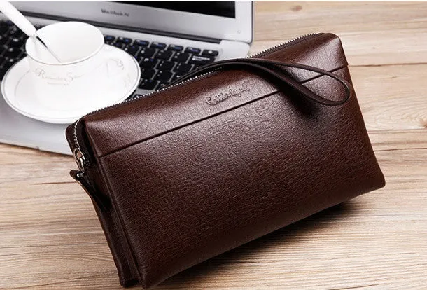 Genuine leather clutch long wallet leather men phone clutch vintage wallet for men