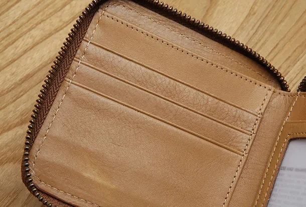 Genuine Leather Cute billfold Slim Zipper Wallet Card Holder Wallet Purse For Women Girl