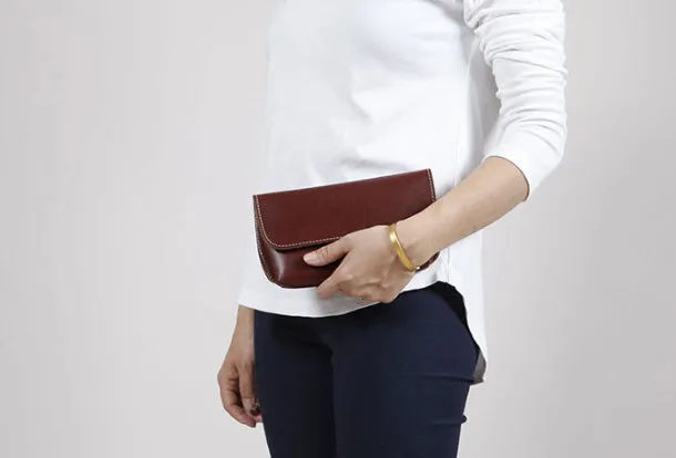 Genuine Leather Cute Long Slim Wallet Clutch Passport Wallet Purse For Women Girl