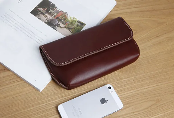Genuine Leather Cute Long Slim Wallet Clutch Passport Wallet Purse For Women Girl