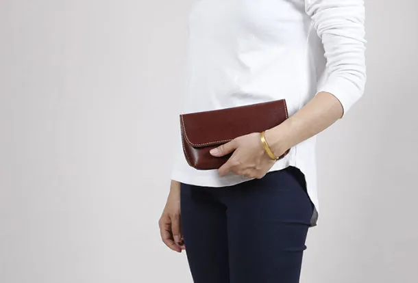 Genuine Leather Cute Long Slim Wallet Clutch Passport Wallet Purse For Women Girl
