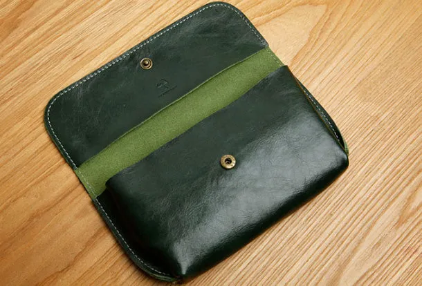 Genuine Leather Cute Long Slim Wallet Clutch Passport Wallet Purse For Women Girl